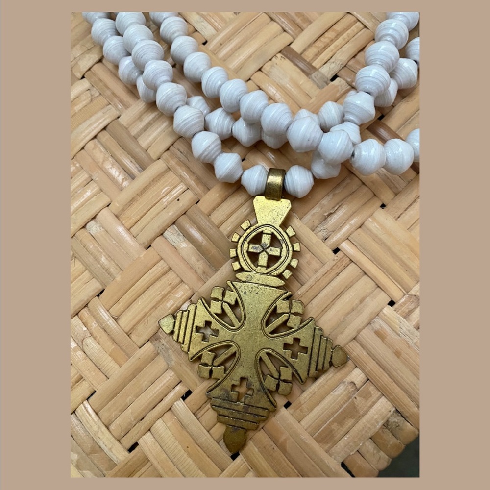 Akola Project 3-Strand Cross Necklace
